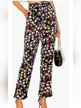 Equipment Florence Floral Print Silk Trousers Eclipse Multi Women's M $318